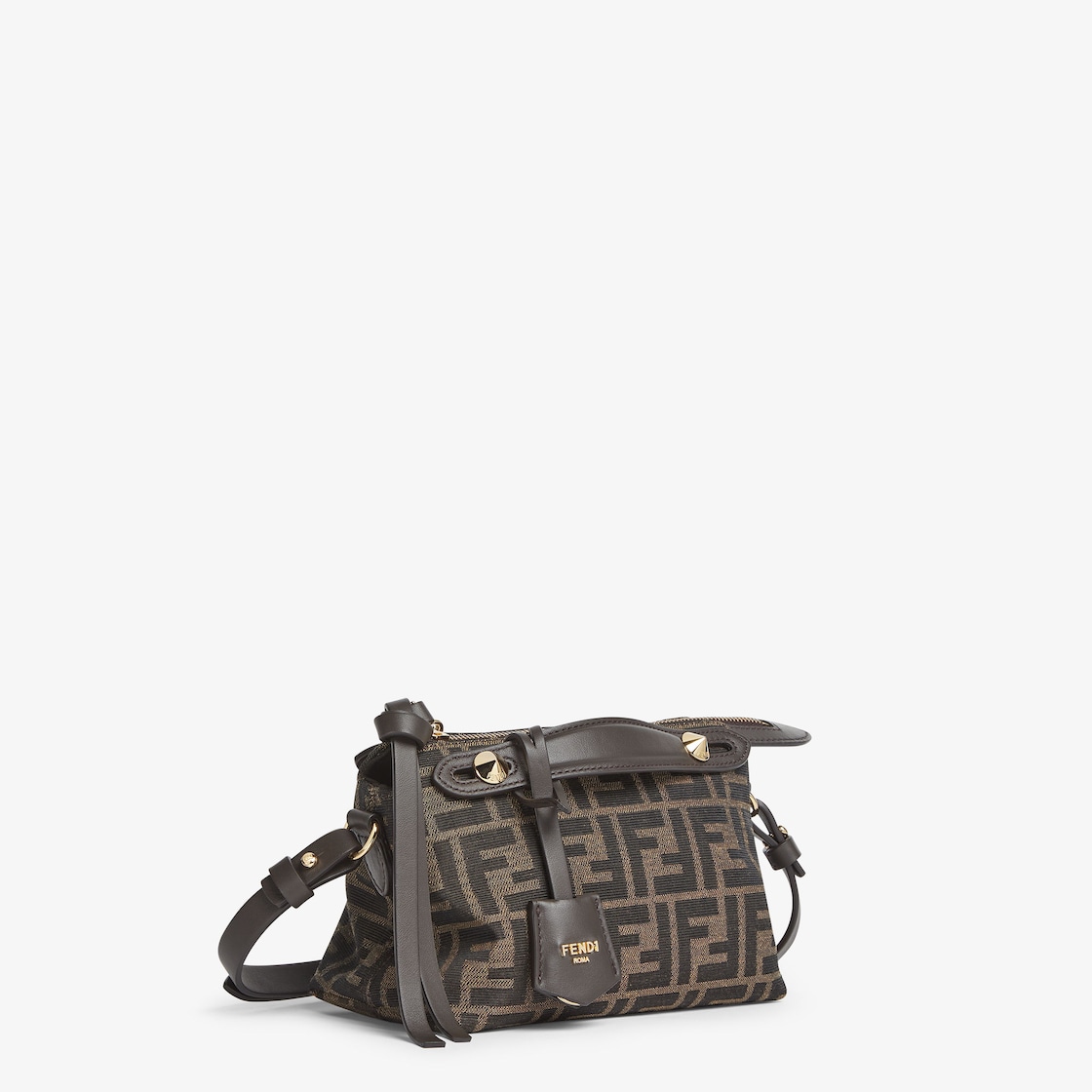 FENDI By The Way Soft Mini Brown FF jacquard fabric mini bag - Image 4
